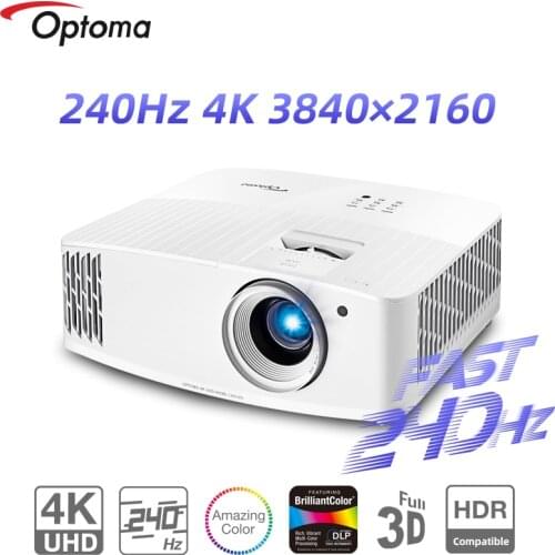 Optoma 4K Projector Native UHD 240Hz Refresh Rate for Gaming Smart Phone 3D HDR Beamer Cinema For Home Theater UHD506
