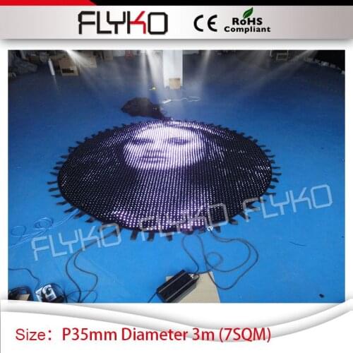 P3.5cm programmable editing led video curtain DJ stage display screen circle shape led backdrop
