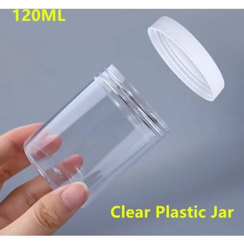 10PCS of 120ML Empty PET jars Clear Plastic container Wide-Mouth storage bottles for Cosmetic cream Nail accessories