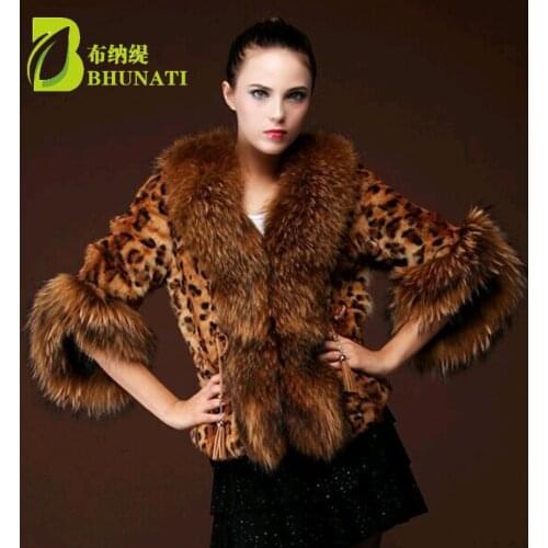 BHUNATI Leopard Short Faux Fur Coat Sexy Mink Collar 3 Quarter Sleeve Overcoat Open Stitch Furry Jacket For Female BCD1507065