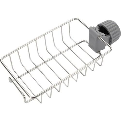 Stainless Steel Faucet Storage Racks Adjustable Sink Rag Sponge Draining Rack Kitchen Bathroom Soap Storage Holders Shelves