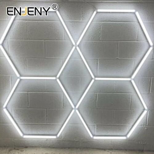 Hexagon LED Lighting for Car Garage ceiling detailing Lighting Bay Honeycomb Hive Grille Style Home Decoration Wall Lamp