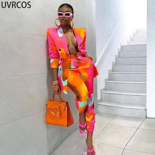 Женские стильные брючные костюмы UVRCOS China At AliExpress