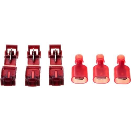 YT 100pcs 16-14AWG Red Quick Splice Lock Wire Male Female Spade Terminals Connectors Electrical Crimp Cable Snap