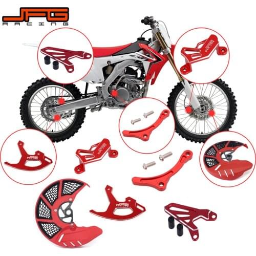 Front Rear Brake Disc Rotor Guard Protector Caliper Guard Sprocket Cover Case Saver For HODNA CRF250R 2010-2017 CRF450R 09-16