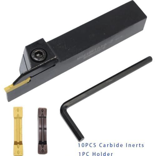 1pcs MGEHR1010 MGEHR1212 Holder and 10pcs inserts MGMN150 MGMN200 Carbide Blades External Grooving cnc Outer turning tool set