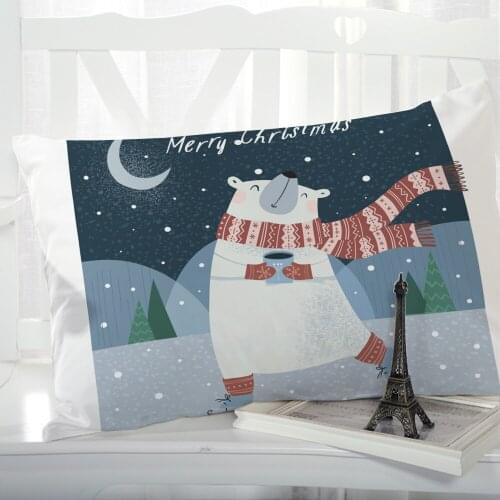 1pc Cartoon Christmas Childrens Pillow cover Pillow case Bedding Pillowcase Pillowcovers decorative 3D for kids baby bear