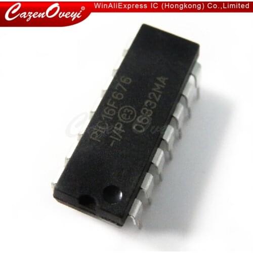2pcs/lot PIC16F676-I/P PIC16F676-IP PIC16F676 DIP-14 New original In Stock