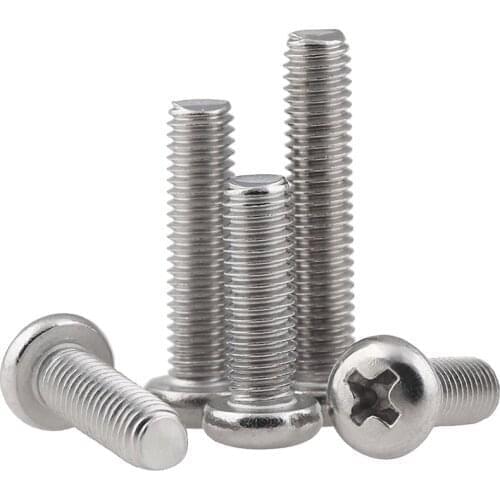 20pcs/lot 2#-56,4#-40,6#-32,8#-32,10#-24,10#-32,12#-24,1/4-20 A2 Stainless Steel Phillips Pan Head Machine Screws ANSIB18.6.3P