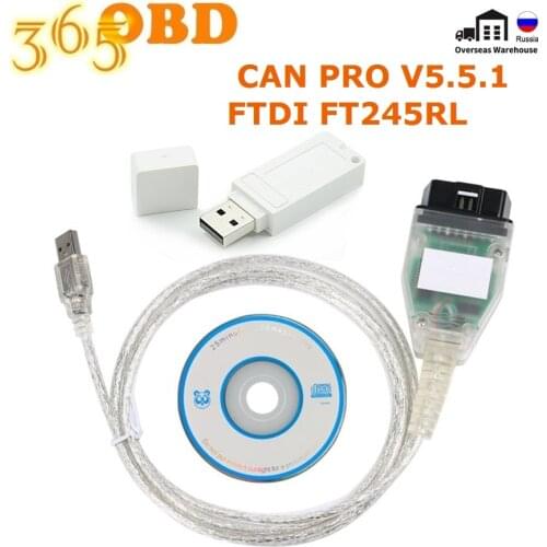 2020 VAG CAN PRO V5.5.1 With FTDI FT245RL Chip Diagnostic Cable Support CAN BUS+UDS+K-Line S.W Version 5.5.1 USB Interface