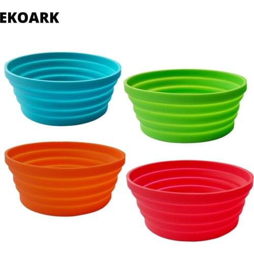 350ml Silicone Collapsible Bowl 4Color Travel Folding Bowl Outdoor Mixing Bowl Food-Grade portable bowl for Camping/Hiking/Sport
