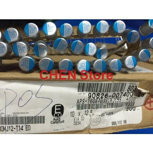 50PCS NIPPON PS 16V330UF 10X12.5MM Motherboard Solid Polymer Capacitor ps 330UF 16V CHEMI-CON Aluminum shell electrolysis