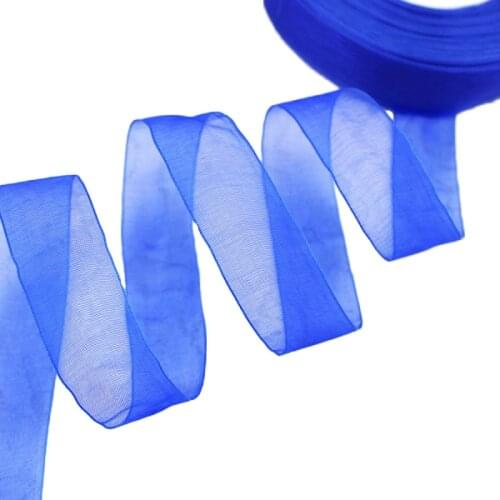 50 yards/roll) 3/4'' (20mm) Royal Blue organza ribbons gift wrapping decoration Christmas ribbons