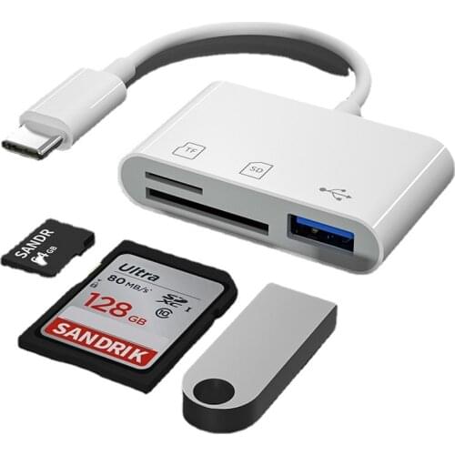 Type-C Adapter TF CF SD Memory Card Reader OTG Writer Compact Flash USB-C for IPad Pro Huawei for Macbook USB Type C Cardreader