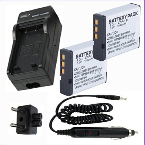 Battery (2-Pack) and Charger for Casio Exilim EX-H30, EX-ZR310, EX-ZR410, EX-ZR510, EX-ZR710, EX-ZR850 Digital Camera