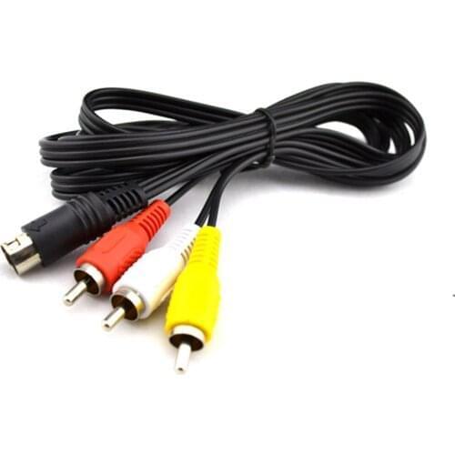 FZQWEG For Sega Genesis 2 3 Audio Video AV Cable Cord RCA Cable for Mega Drive MD 2 3
