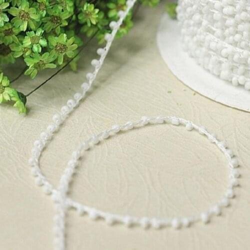 1M White Lace Crystal Beads Sequin Fabric DIY Crafts Sewing Applique Collar Cord Wedding Dress Guipure Decor Beaded Trim Ribbon