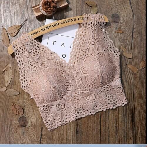 Women Sexy Lace Crochet Solid Bralette Bustier Lace Crop Top Bra Seamless Underwear Tube Tops