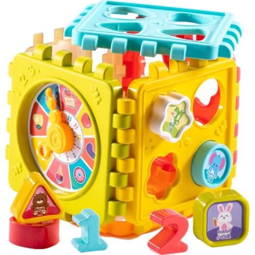 Toddler Plastic Number and Shape Blocks Cube Learning Fun Interactive Toy