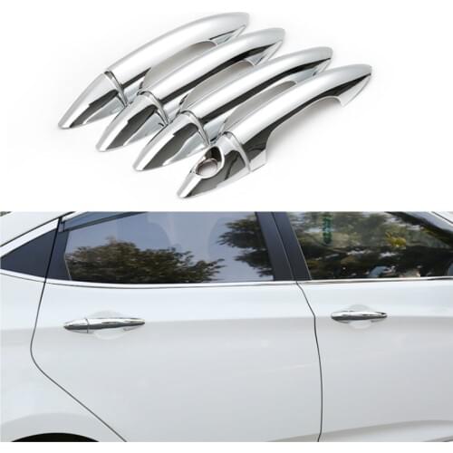 FUNDUOO For HYUNDAI SOLARIS 2010 2011 2012 2013 2014 2015 New Chrome Car Door Handle Cover Trim Sticker Free Shipping