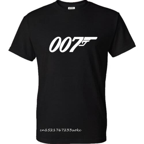 007 Printed T-Shirt Bond Men Casual Streetwear High Quality 100% Cotton Tshirt Spring Summer Fashion T Shirt
