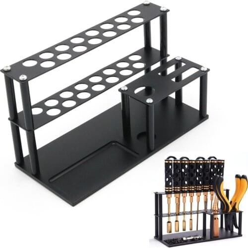 Aluminum Alloy Tool Storage Rack Screwdriver Tools Bracket Scissors Pliers Knife Storage Holder Tool Socket for RC Model DIY