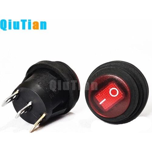 KDC1 DC AC 6A/250V KCD1 3PIN 25mm On/Off SPST Round Boat Rocker Switch Waterproof Cap Car Dash Dashboard Track Dropshipping