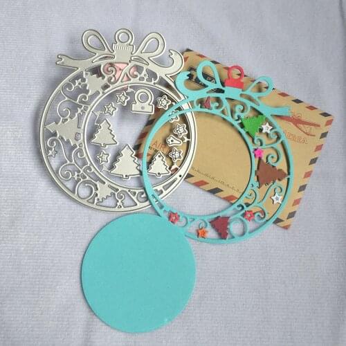 Round Christmas Ball Gift Box Metal Cutting Die, Scrapbook, Photo Album Photo Frame Decoration DIY Christmas Gift