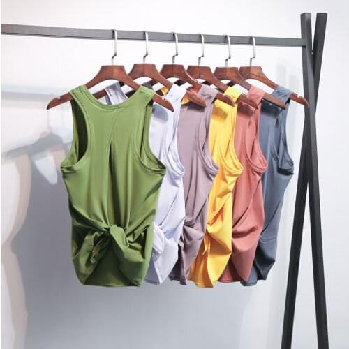 BACK TIE Buttery Soft Athletic Yoga Exercise Tank Tops Women Plain Breathable Sport Workout Vest Fitness Sleeveless Shirts XS-XL