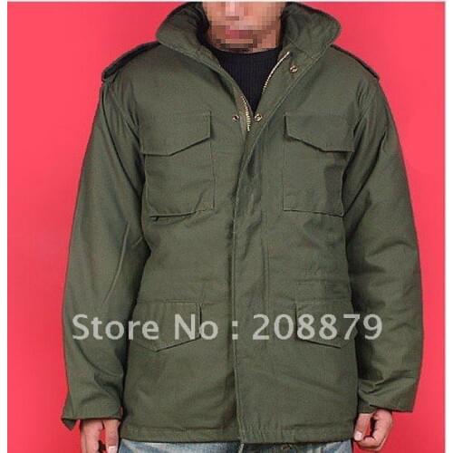 Mens coat,Military Jacket M65 mens classic windproof thermal Jacket,Fashion jacket (EMS 45%) Balck Green
