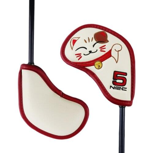 Golf Iron Covers Set Fortune Cat Print Golf Club Headgear Suitable for