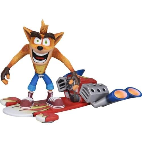 Neca Crash Bandicoot Deluxe Figure with Jet Board Joint Movable Action Figure Toy