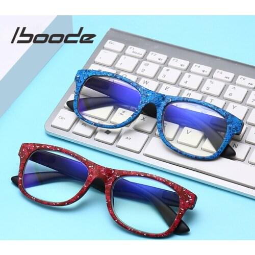 Iboode Fashion Ultralight Anti Blue Light Ray Computer Reading Glasses Men Women Red Blue Camouflage Presbyopic Eyewear Diopters