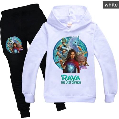 Raya and The Last Dragon Toddler Girl Fall Clothes Fashion Wear Girls' Sweater + Pants Children Hooded Set Boys