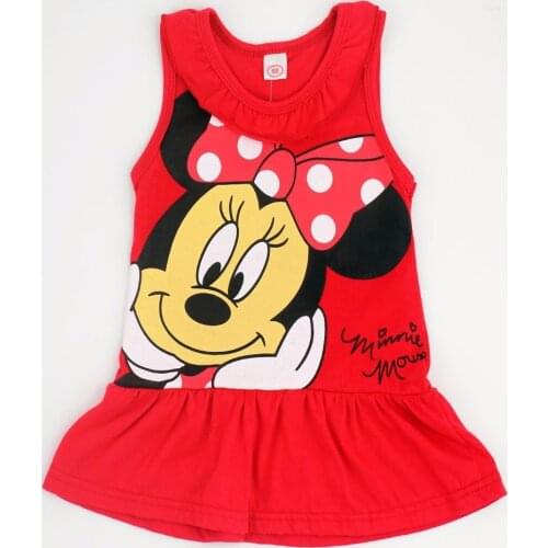 Disney princess Minnie dress Summer children clothes cotton sleeveless dress Mini dress baby Girl short Mickey mouse