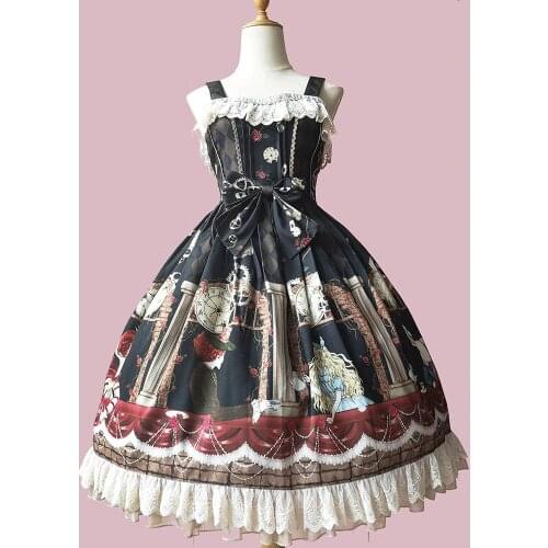 Party in Timing Tower ~ Sweet Printed Lolita JSK Dress Sleeveless Party Dress by Infanta