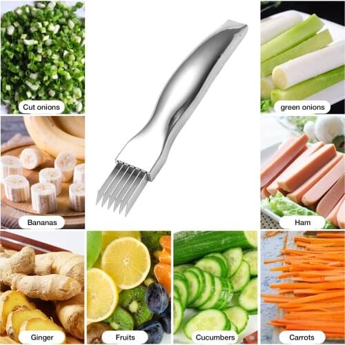 Onion Cutter Onion Ginger Knife Chopper Practical Stainless Steel Processor Silcer Shredder Salad Maker Garlic Kitchen Tool