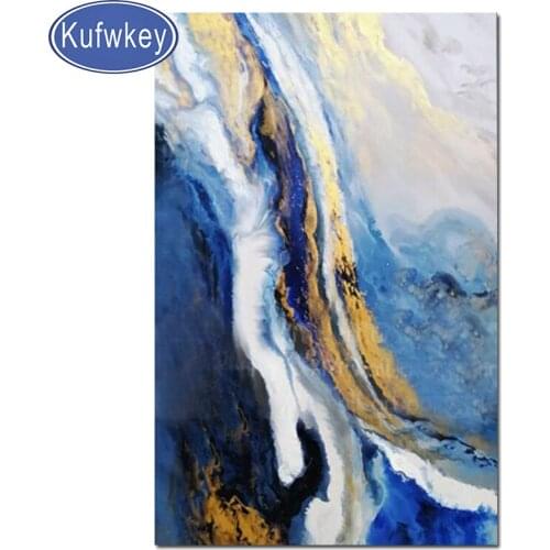 Blue Abstract diamond painting square round 5d diy diamond embroidery Sale wall art painting Landscape Diamond Mosaic