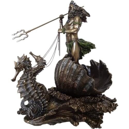Antique Greek God of the Sea Statue Figurine Ornament for Office Desk Decor