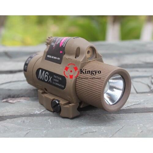 Tactical M6X BK Laser & Illuminator Black Flashlight with Led Red Laser