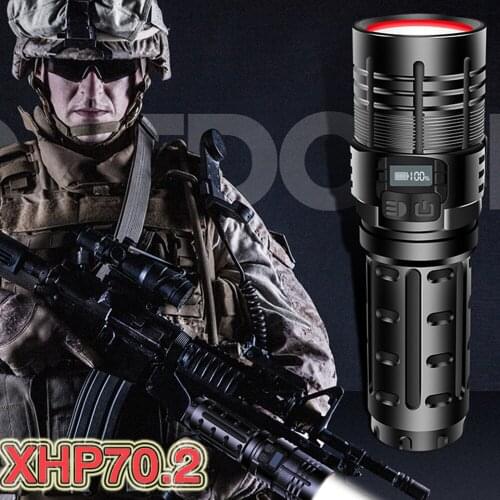 Tactical Torch Led Flashlight xhp70.2 Powerful Rechargeable 18650 Hunting mini Military Flashlight USB Hand Lamp xhp50 Lanterna