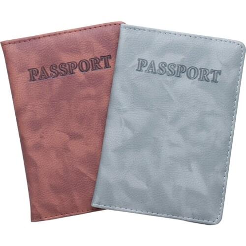 High Quality brown letters national Passport Holder Protector Wallet Business Card Holder Soft Passport Cover PU Leather