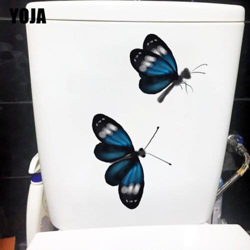YOJA 13.6X22.3CM Ink Hand Drawn Butterfly Classical Home Bedroom Wall Decal Creative WC Toilet Sticker T1-2062