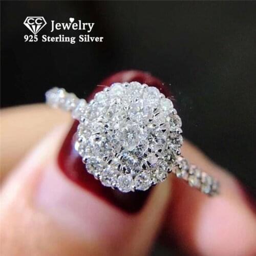 CC 925 Silver Oval Gold Rose White Plate Ring Cubic Zirconia Engagement Rings For Women Marriage Bride Fashion Jewelry CC3219