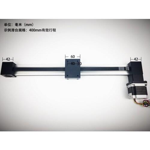 Timing belt slide module Sliding Table effective stroke 100mm+nema 23 stepper motor nema 17 3d printer parts robotic arm kit