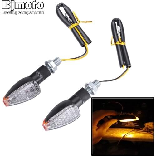 1Pair Universal Motorcycle LED Turn Signal Light motorcross Short Waterproof Indicator Led Blinker Lights For Yamaha kawasaki