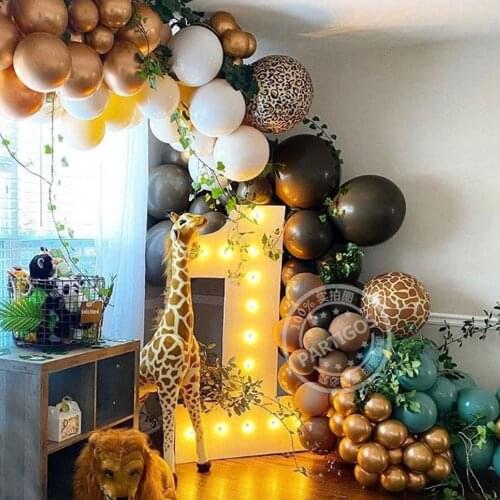 102pcs/lot Chrome Metallic Gold Coffee Latex Balloons Garland Arch Kit Baby Shower Kids Birthday Party Supplies Backdrop Decor