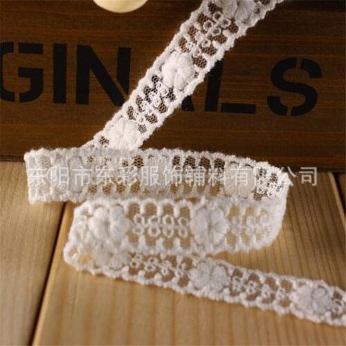 15yard*1.5 cm Embroidery White Lace Ribbon Cotton Lace DIY Sewing Handmade Wedding Fashion Sleeve Skirt Edge Accessories