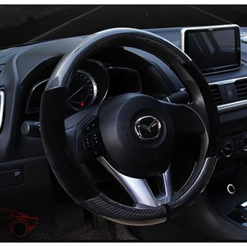 PU Leather Car Steering Wheel Cover for CX-3 CX-4 CX-5 CX-7 CX-9 Mazda 3 Axela 6 Gh Gj Demio Anti-Slip Funda Volante