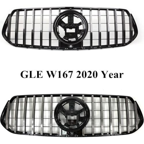 1 Piece ABS Car Front Auto Grille Black Silver GT Mesh Grille For M-ercedes B-ENZ GLE Class W167 Car Accessories For W167
